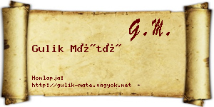 Gulik Máté névjegykártya